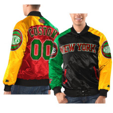 New York Knicks Custom 2021 Black History Month Starter x Ty Mopkins Jacket Black Red