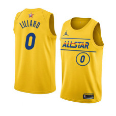 Portland Trail Blazers Damian Lillard 2021 NBA All-Star Game TEAM LEBBRON player jersey Gold