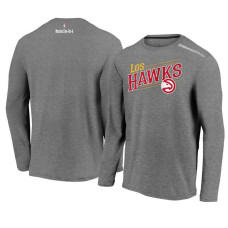 Atlanta Hawks Charcoal 2021 Noches éne-Bé-A Authentic Shooting T-Shirt Long Sleeve Men's