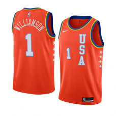 Zion Williamson New Orleans Pelicans 2021 NBA Rising Star Jersey USA Team Orange