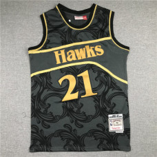 Dominique Wilkins 21 Atlanta Hawks  86-87 Retro Black Jersey