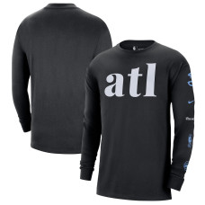 Men's Atlanta Hawks Black 2023/24 City Edition Max90 Expressive Long Sleeve Nike T-Shirt