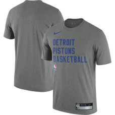 Men's Detroit Pistons Heather Gray 2023/24 Sideline Legend Performance Practice Nike T-Shirt