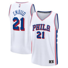 Men's Philadelphia 76ers Joel Embiid White 2023/24 Fast Break Replica Fanatics Branded Jersey - Association Edition