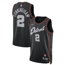 Men's Detroit Pistons Cade Cunningham Black Swingman 2023/24 City Edition Nike Jersey