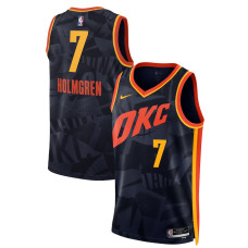 Men's Oklahoma City Thunder Chet Holmgren Navy Swingman 2023/24 City Edition Nike Jersey