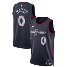 Men's Philadelphia 76ers Tyrese Maxey Navy Swingman 2023/24 City Edition Nike Jersey