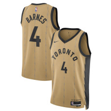 Men's Toronto Raptors Scottie Barnes Gold Swingman 2023/24 City Edition Nike Jersey