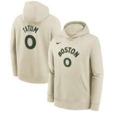 Child's Boston Celtics Jayson Tatum Cream 2023/24 City Edition Nike Pullover Hoodie