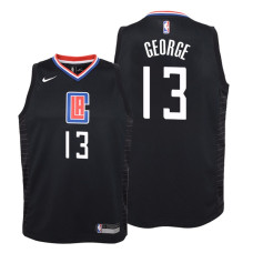 YOUTH Los Angeles Clippers 2019-20 Paul George #13 Statement Black Jersey