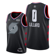 Portland Trail Blazers #0 Damian Lillard Black 2019 All-Star Game Finished Jersey