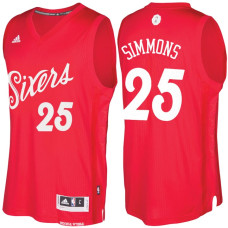 NBA Philadelphia 76ers #25 Ben Simmons Red 2016-17 Christmas Day Jersey