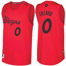 NBA Portland Trail Blazers #0 Damian Lillard Red 2016-17 Christmas Day Jersey