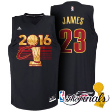 Lebron James Cleveland Cavaliers #23 2016 NBA Finals Champions Black Jersey