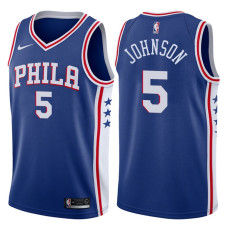 2017-18 Season Amir Johnson Philadelphia 76ers #5 Icon Blue Jersey