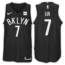 2017-18 Season Jeremy Lin Brooklyn Nets #7 Statement Black Swingman Jersey