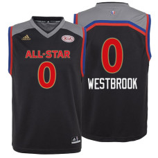 Youth 2017 All-Star Thunder Russell Westbrook #0 Western Conference Charcoal Jersey