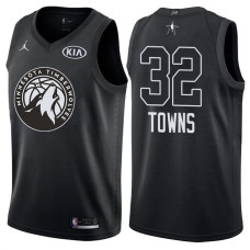 2018 All-StarTimberwolves Karl-Anthony Towns #32 Black Jersey