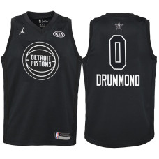 Youth 2018 All-Star Pistons Andre Drummond #0 Black Jersey