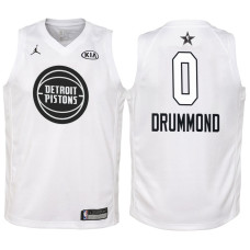 Youth 2018 All-Star Pistons Andre Drummond #0 White Jersey