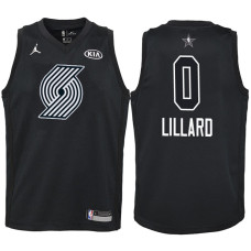 Youth 2018 All-Star Blazers Damian Lillard #0 Black Jersey
