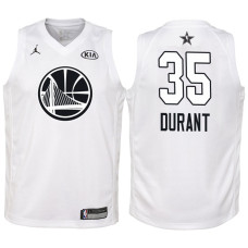 Youth 2018 All-Star Warriors Kevin Durant #35 White Jersey