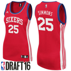 Women's Ben Simmons Philadelphia 76ers #25 2016 NBA Draft Alternate Red Jersey
