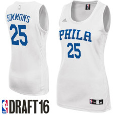 Women's Ben Simmons Philadelphia 76ers #25 2016 NBA Draft Home White Jersey
