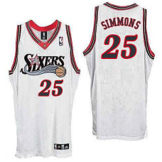 Philadelphia 76ers #25 Ben Simmons Throwback Swingman White Jersey