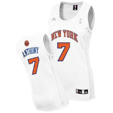 Women's Carmelo Anthony New York Knicks #7 White Swinman Jersey