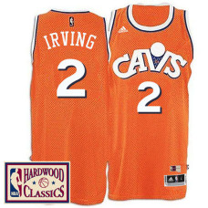2016-17 Season Cleveland Cavaliers #2 Hardwood Classics Throwback Orange Jersey Kyrie Irving