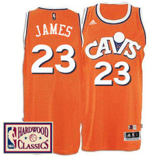 2016-17 Season Cleveland Cavaliers #23 Hardwood Classics Throwback Orange Jersey LeBron James