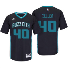 Cody Zeller Charlotte Hornets #40 Black Buzz City Pride Sleeved Swingman Jersey