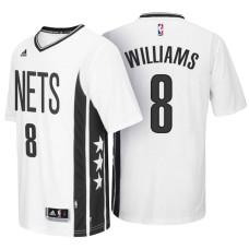 Deron Williams Brooklyn Nets #8 Wordmark Pride White Sleeved New Swingman Jersey