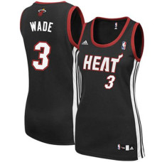 Women's Dwyane Wade Miami Heat #3 Black Jersey