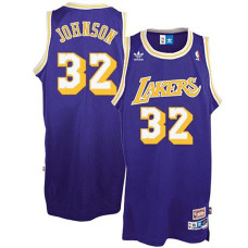 Magic Johnson Los Angeles Lakers #32 Earvin Purple Throwback Jersey