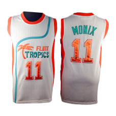 Flint Tropics #11 Ed Monix Semi Pro Movie White Basketball Jersey