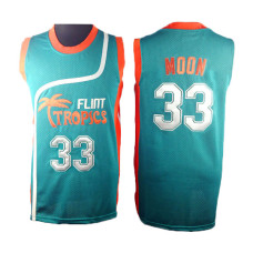 Flint Tropics #33 Jackie Moon Semi Pro Movie Green Basketball Jersey