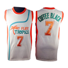 Flint Tropics #7 Coffee Black Semi Pro Movie White Basketball Jersey
