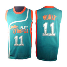 Flint Tropics #11 Ed Monix Semi Pro Movie Green Basketball Jersey