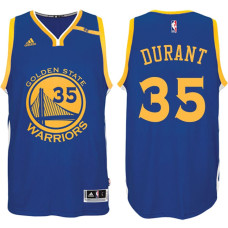NBA Golden State Warriors #35 Kevin Durant Road Blue 70th Anniversary 42 Patch Jersey