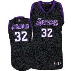 Magic Johnson Los Angeles Lakers #32 Crazy Light Leopard Swingman Jersey