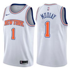 2017-18 Season Emmanuel Mudiay New York Knicks #1 Statement White Swingman Jersey