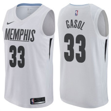 2017-18 Season Marc Gasol Memphis Grizzlies #33 City Edition White Swingman Jersey