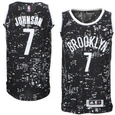 Brooklyn Nets #7 Joe Johnson Black City Lights Fashion Swingman Jersey