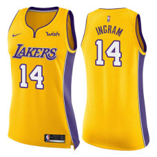 Women's 2017-18 Season Brandon Ingram Los Angeles Lakers #14 Icon Yellow Swingman Jersey