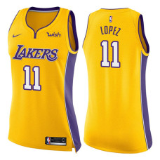 Women's 2017-18 Season Brook Lopez Los Angeles Lakers #11 Icon Yellow Swingman Jersey