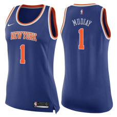 Women's 2017-18 Season Emmanuel Mudiay New York Knicks #1 Icon Blue Swingman Jersey