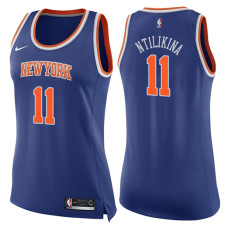 Women's 2017-18 Season Frank Ntilikina New York Knicks #11 Icon Blue Swingman Jersey