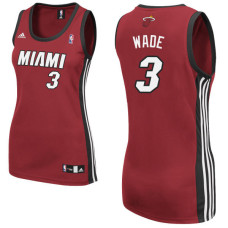 Women's Dwyane Wade Miami Heat #3 Red Jersey